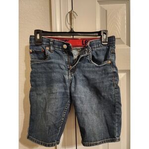 Levis 511 Slim Fit Boys Denim Shorts Medium Wash Blue Size 12 Adjustable Waist